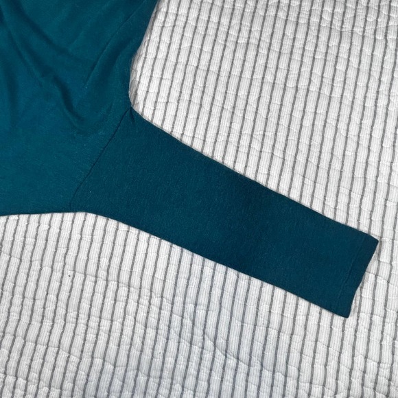 Grayson Cowl Neck Sweater Womens XS 97% Rayon 3% Spandex Made in Indonesia Teal - Picture 6 of 12